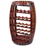 Vintiquewise Rustic Barrel Shaped Wooden Wine Rack - Holds 23 Bottles thumbnail 1