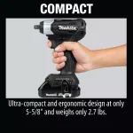 Makita 18V LXT Sub-Compact Brushless 3/8 in. Square Drive Impact Wrench Kit thumbnail 6