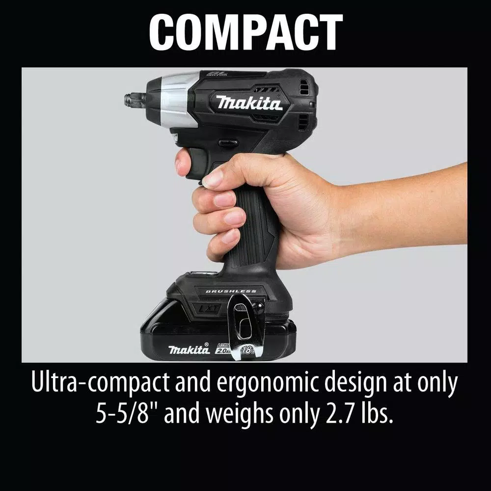 Makita 18V LXT Sub-Compact Brushless 3/8 in. Square Drive Impact Wrench Kit
