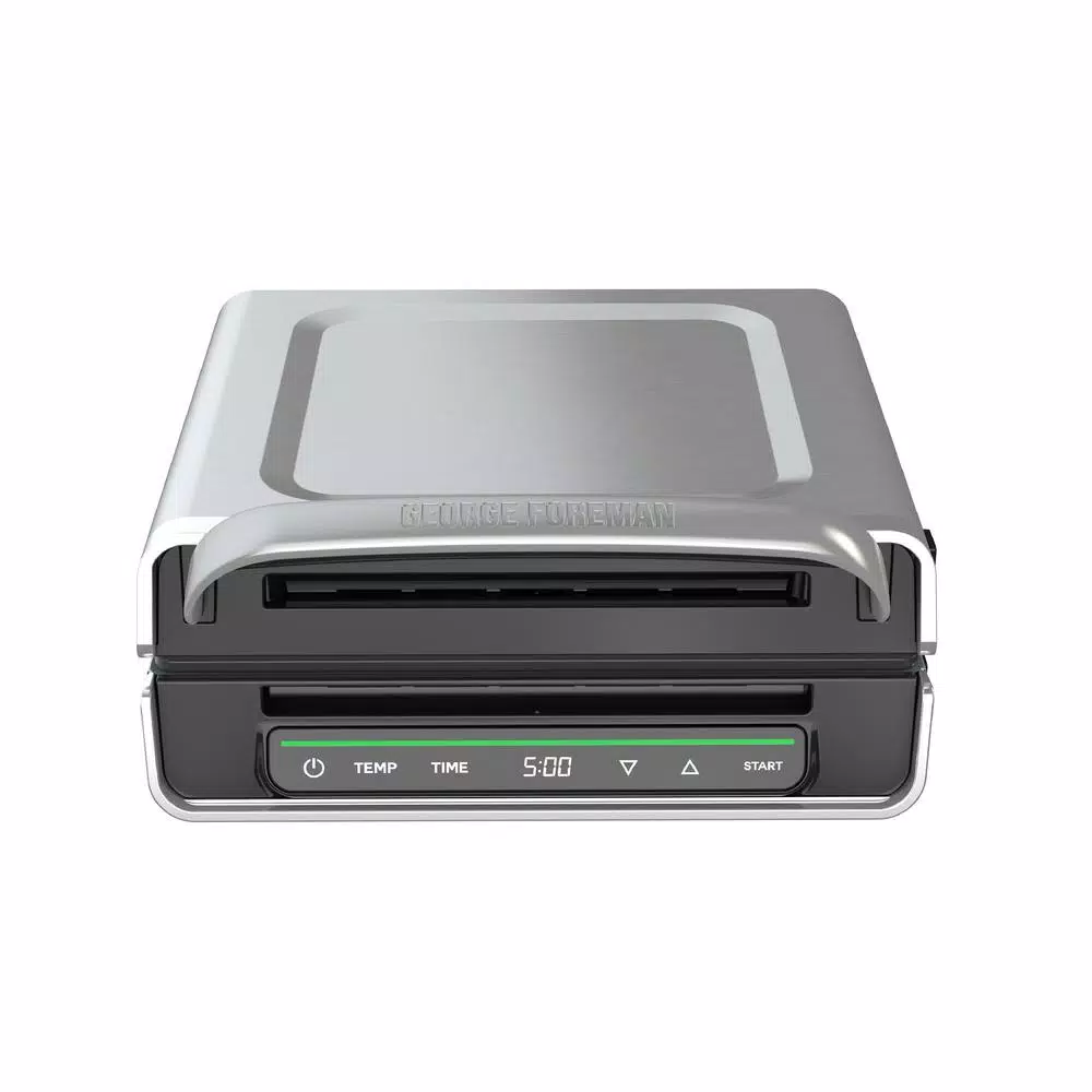 George Foreman Digital Smokeless Indoor Contact Grill, Family Size, Silver