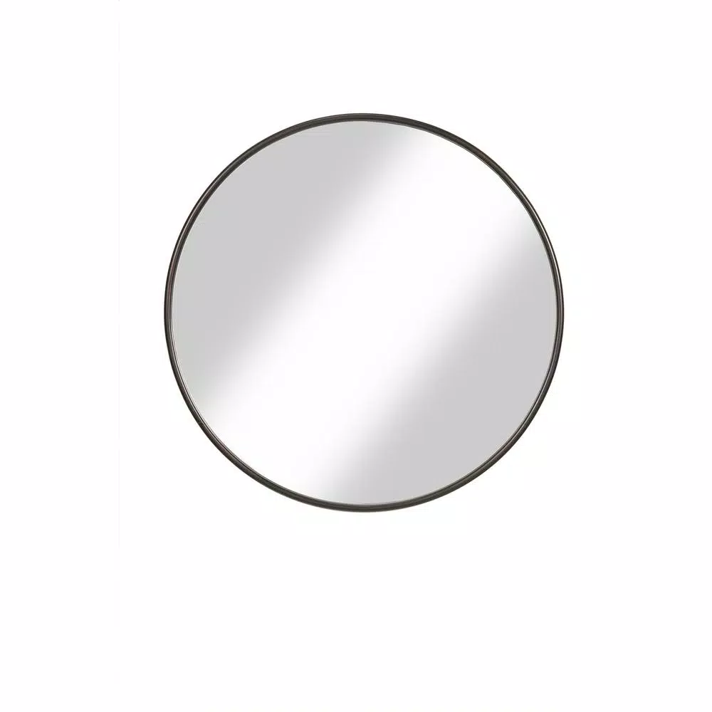 Martin Svensson Home 30 in. Round Oil Rubbed Bronze Metal Frame Accent Mirror