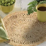 LR Resources 15 in. Natural Jute Braided Round Placemats, Set of 2 thumbnail 1
