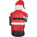 Fraser Hill Farm 10 ft. Santa Claus with Sign Christmas Inflatable with White Lights thumbnail 7