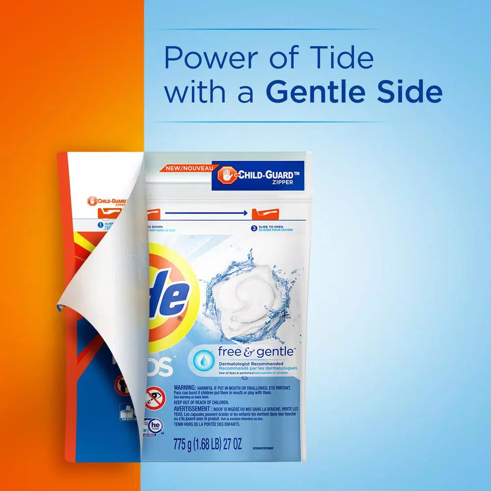 Tide PODS Free and Gentle Unscented Laundry Detergent Pods, 20-Count (6-Pack)