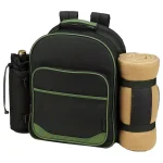 Unbranded Eco Collection Deluxe 4-Person Picnic Backpack with Blanket and Insulated Cooler Compartment thumbnail 2