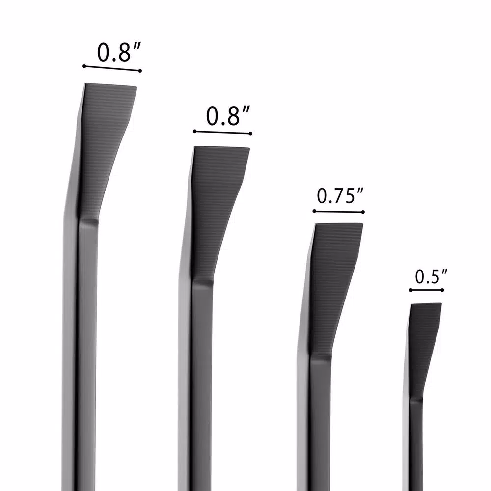 Stalwart 4-Piece Steel Pry Bar Set with Angled Chisel Ends