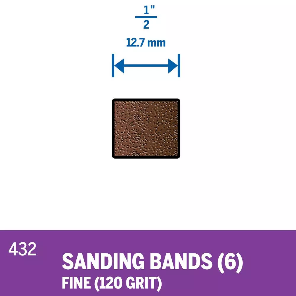 Dremel 1/2 in. Sanding Bands, 120 Grit Aluminum Oxide, 6-Pack