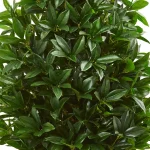 Nearly Natural 57-In. Bay Leaf Artificial Topiary Tree in Orange Planter, Indoor/Outdoor thumbnail 2