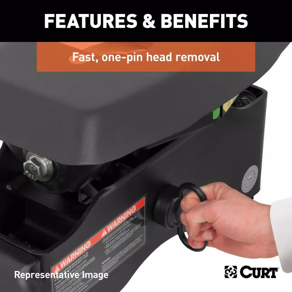 CURT A20 5th Wheel Hitch with R20 Roller and Ram OEM Puck System Adapter, 20,000 lbs. Capacity