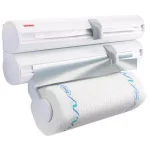 HOUSEHOLD ESSENTIALS Leifheit Wall Mount White Paper Towel Holder and Dual Foil/Plastic Wrap Dispenser thumbnail 1