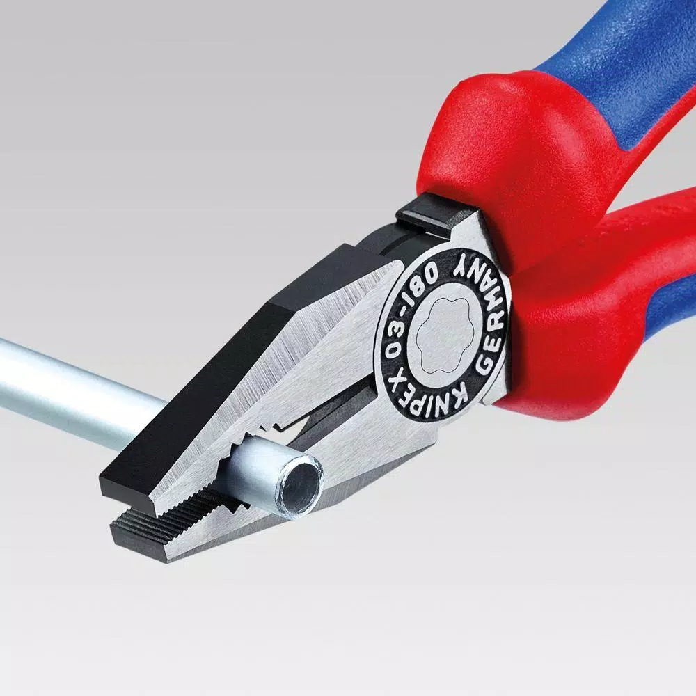 KNIPEX 7-1/4 in. Combination Pliers with Comfort Grip for Flat and Round Material