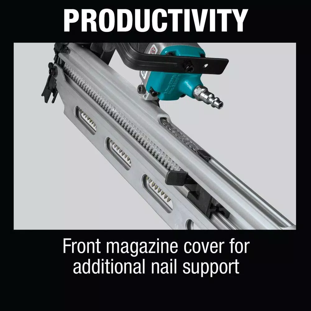 Makita 21° Pneumatic Full Round Head Framing Nailer, 3-1/2 in. Capacity