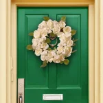 National Tree Company 16 in. White Rose Wreath with Green Leaves - Artificial Floral Wreath for Weddings and Special Occasions thumbnail 4