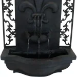 Sunnydaze Decor French Lily Resin Solar Outdoor Wall Fountain - Traditional Lead Finish thumbnail 3