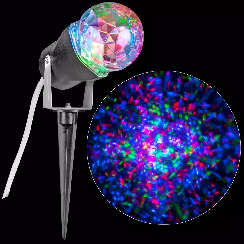 LightShow RGB Multi-Color LED Light Projection Outdoor Holiday Projector with Ground Stake