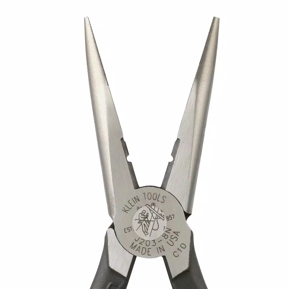 Klein Tools Journeyman 8.5 in. Heavy-Duty Long Nose Side-Cutting Pliers with Skinning Hole