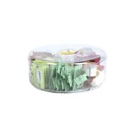Mind Reader Clear Acrylic 6-Compartment Tea Bag Organizer with Lid, Round Pantry Storage Container thumbnail 4