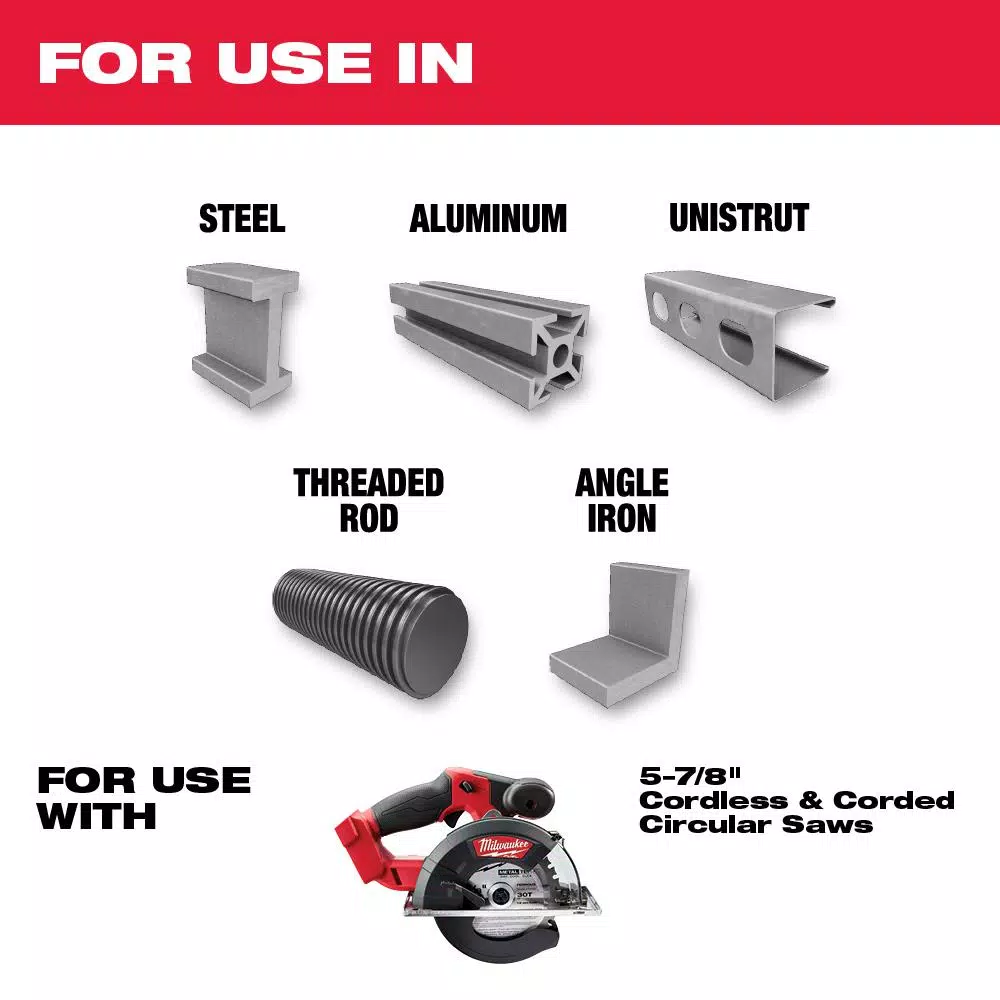 Milwaukee 5-7/8 in. 34T Carbide Metal Cutting Circular Saw Blade