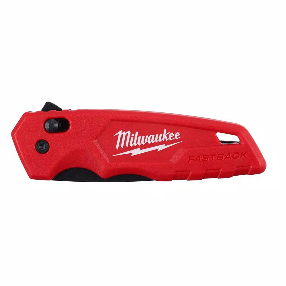 Milwaukee FASTBACK Spring-Assisted Folding Knife, 2.95 in. Stainless Steel Tanto Blade