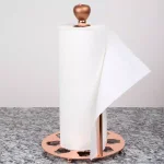 Creative Home Metal Paper Towel Holder with Elegant Copper Finish and Apple Motif Design thumbnail 4