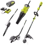 RYOBI 40V MAX Expand-It Cordless String Trimmer, Edger, Pole Saw, and Blower Kit with 4 Ah Battery and Charger thumbnail 1