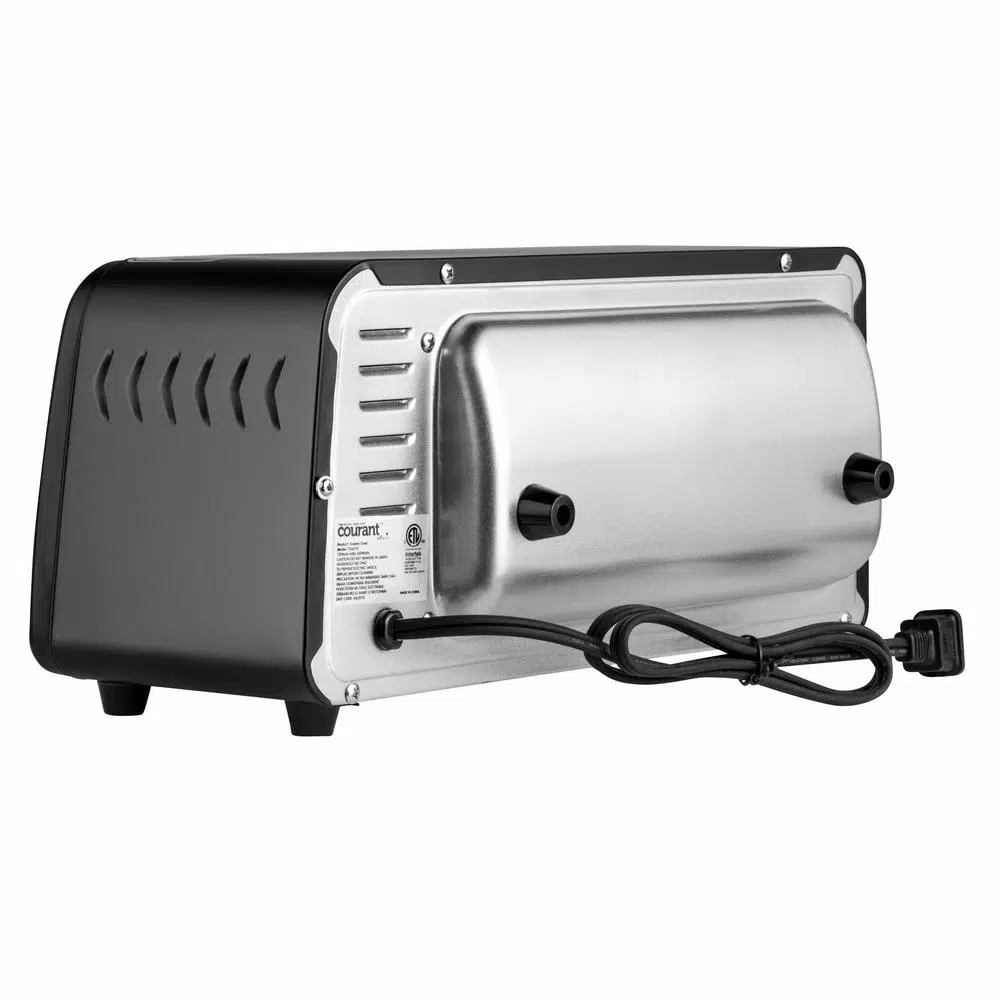 Courant 2-Slice Compact Toaster Oven with Bake Tray and Toast Rack, Black