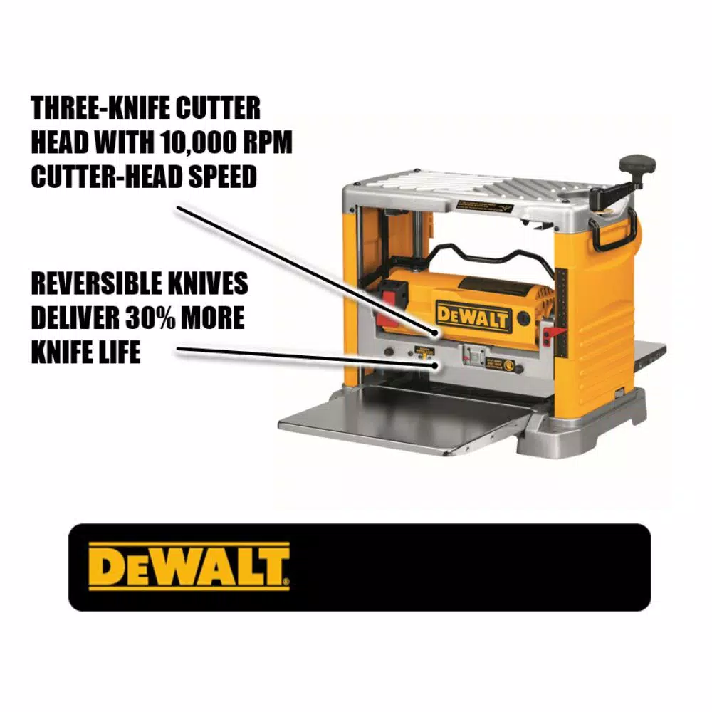 DEWALT 12-1/2 in. Corded Planer, 15 Amp, 10,000 RPM