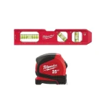 Milwaukee 7 in. Billet Torpedo Level and 25 ft. Compact Tape Measure Set thumbnail 1