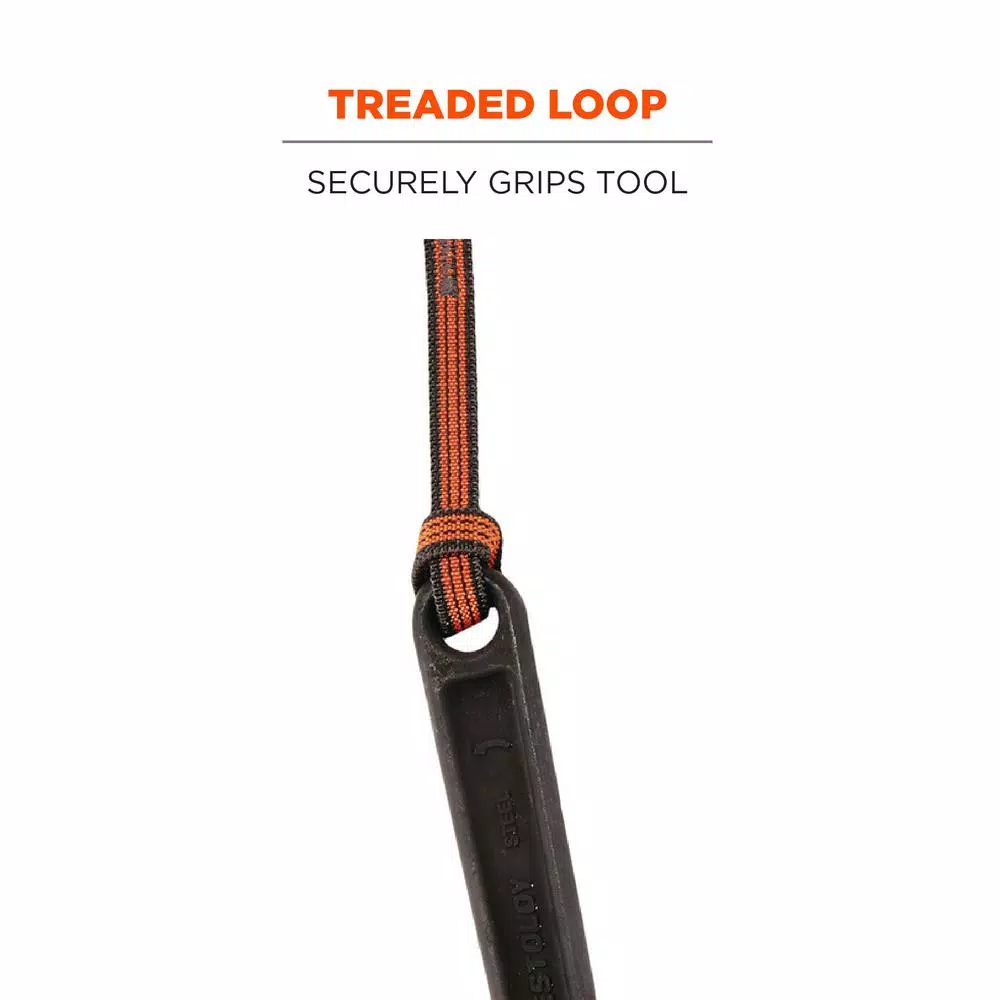 Ergodyne Squids 3100F(x) Single Carabiner Tool Lanyard, 10 lb. Capacity, Orange and Gray