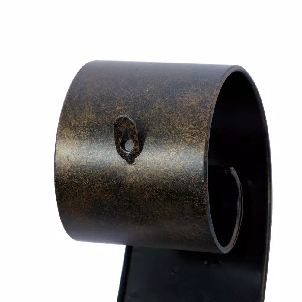 LITTON LANE 19 in. Scrolled Iron Candle Sconces with Metallic Brown Finish (Pair)