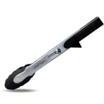 Chefright 9 in. Brushed Stainless Steel Magnetic Locking Tongs with Soft Rubber Grips (Set of 3) thumbnail 1