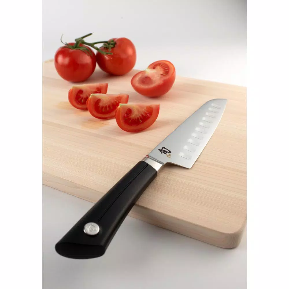 Shun Sora 7 in. Hollow Ground Santoku Knife, VG10 San Mai Composite Blade, Handcrafted in Japan