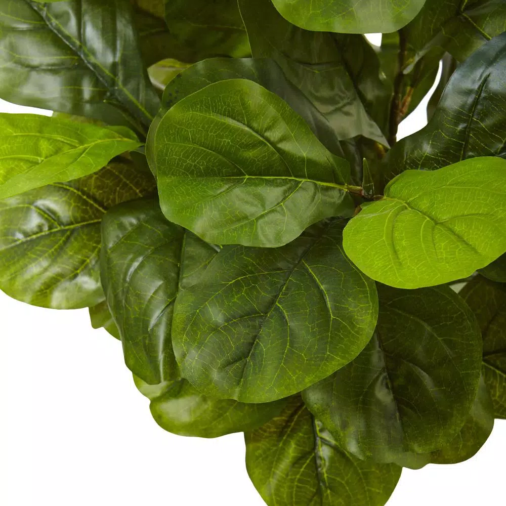 Nearly Natural 4.5 ft. Real Touch Fiddle Leaf Fig Artificial Tree with White Clay Planter
