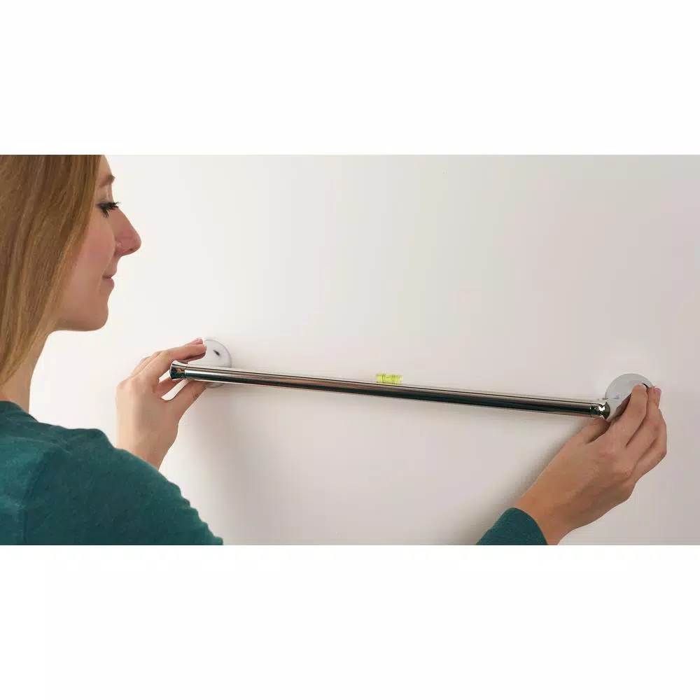MOEN Darcy 24 in. Chrome Towel Bar - Modern Zinc Single Towel Bar