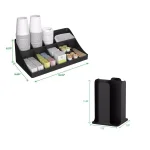 Mind Reader 15-Compartment Coffee Condiment & Cup and Lid Organizer Set, Black thumbnail 6