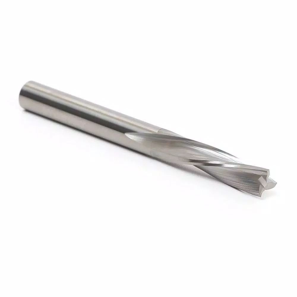 Yonico 1/4 in. 3-Flute Low Helix Downcut Spiral End Mill Solid Carbide CNC Router Bit