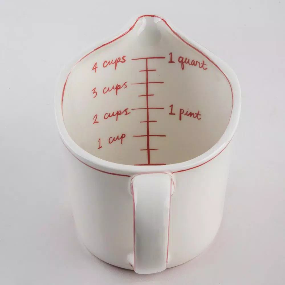 Molly Hatch 32 oz. Happy Holidays Measuring Cup - White Stoneware Ceramic
