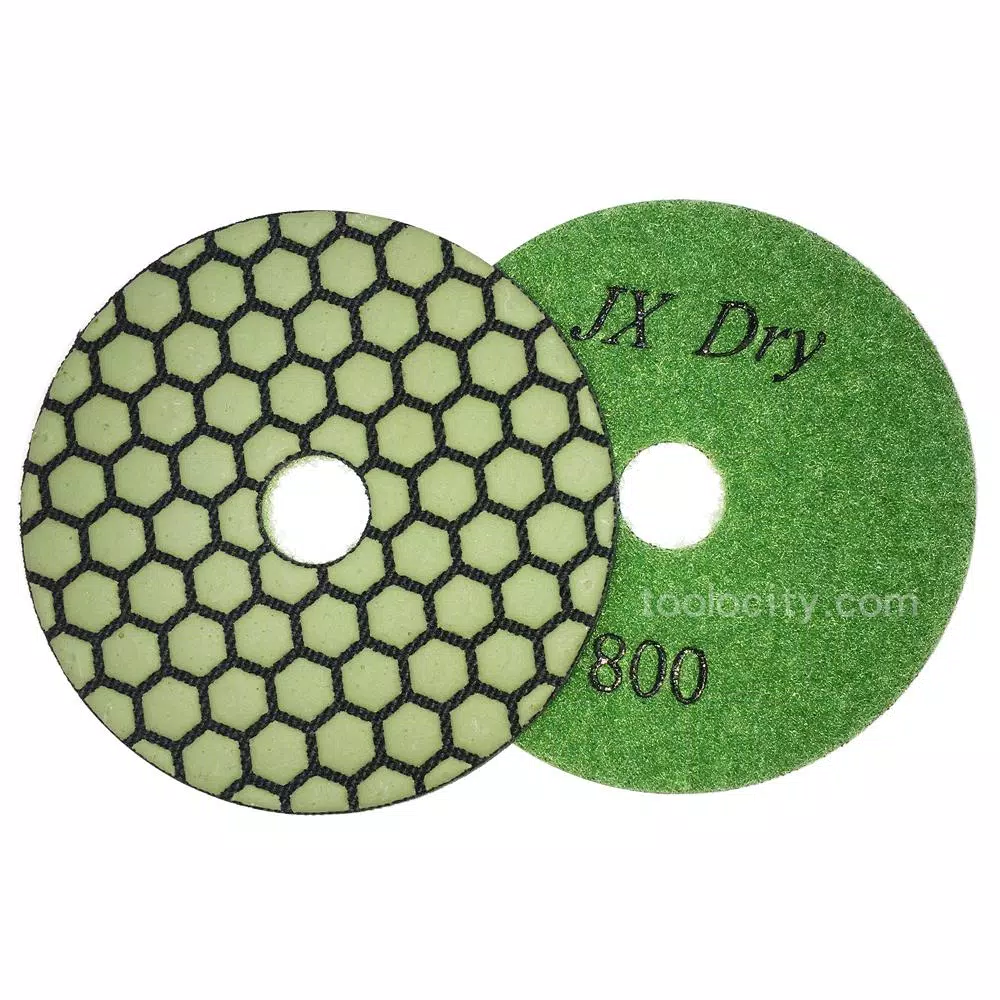 Unbranded JX 4 in. Dry Diamond Polishing Pads Set, 8-Piece Grit Range with White Buff
