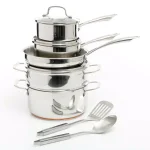 Oster Cuisine Kellerton 10-Piece Stainless Steel Cookware Set with Copper Accents thumbnail 5