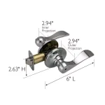 Design House Springdale Polished Chrome Privacy Bed/Bath Door Lever thumbnail 2