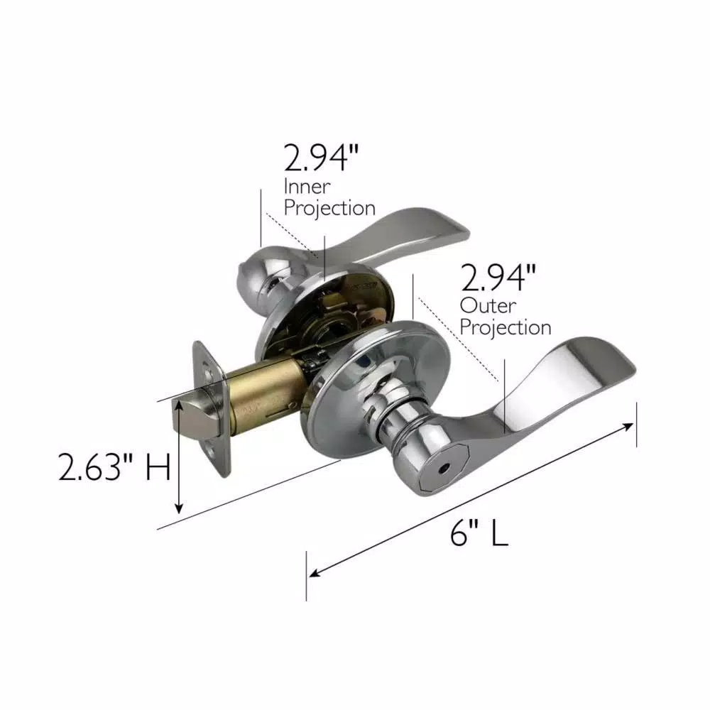 Design House Springdale Polished Chrome Privacy Bed/Bath Door Lever