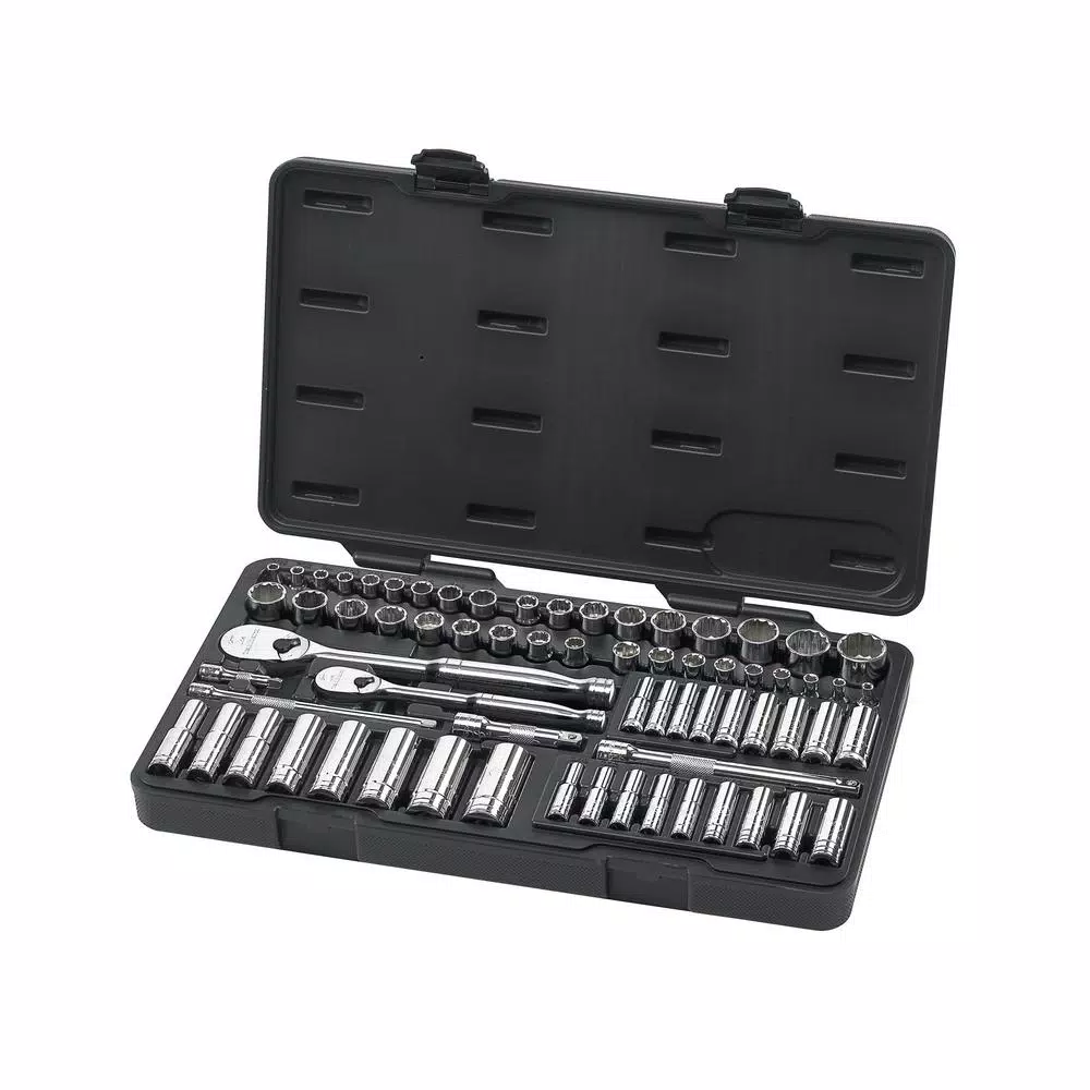 GearWrench 68-Piece 1/4 in. and 3/8 in. Drive Ratchet and SAE/Metric Deep Socket Set