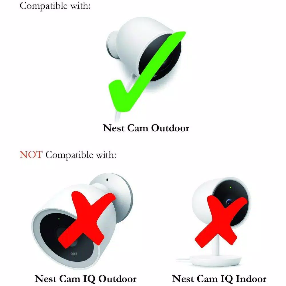 Wasserstein Weatherproof Gutter Mount for Google Nest Cam Outdoor, Includes Magnetic Adapter, White