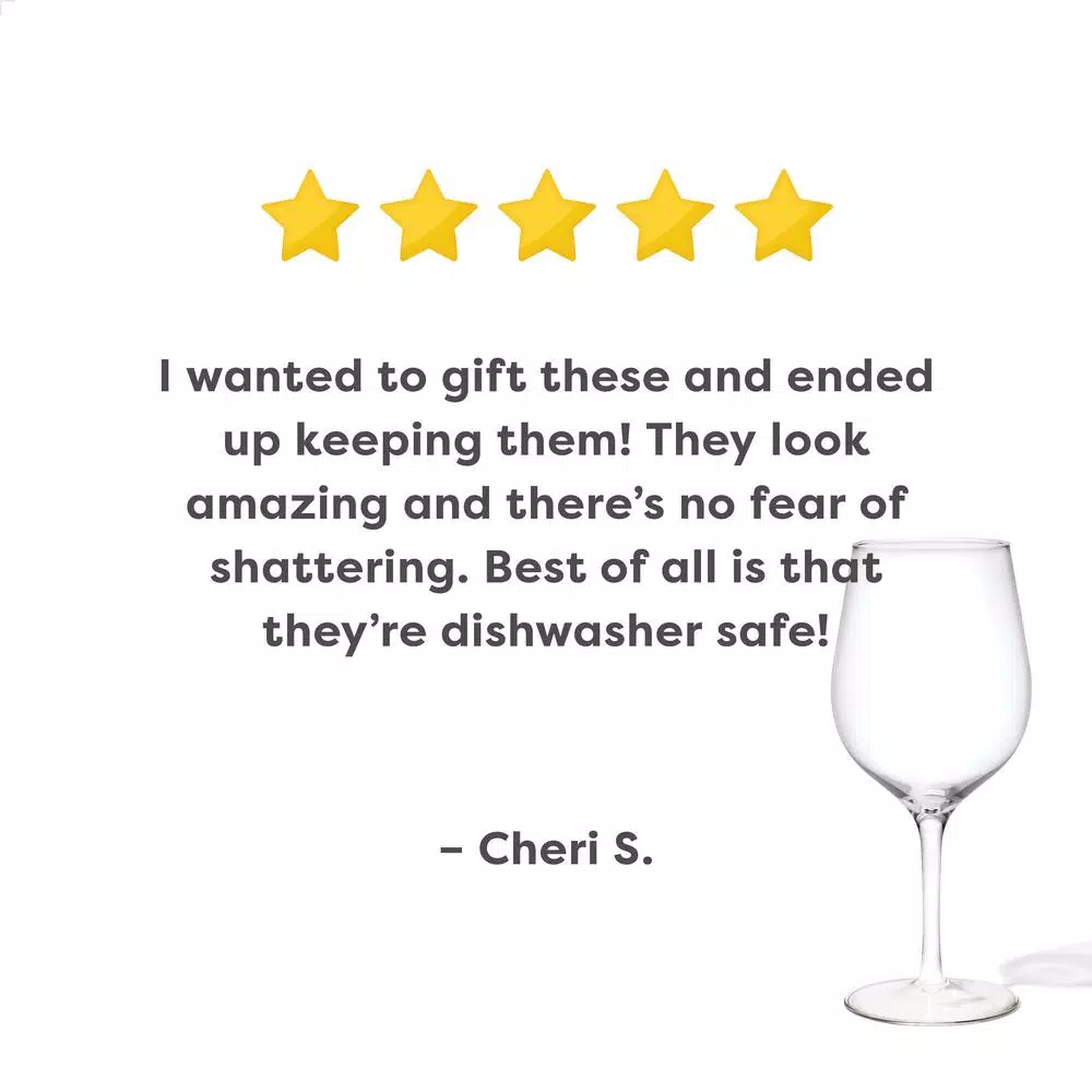 TOSSWARE Reserve Unbreakable 16 oz. Tritan Wine Glasses, Set of 24