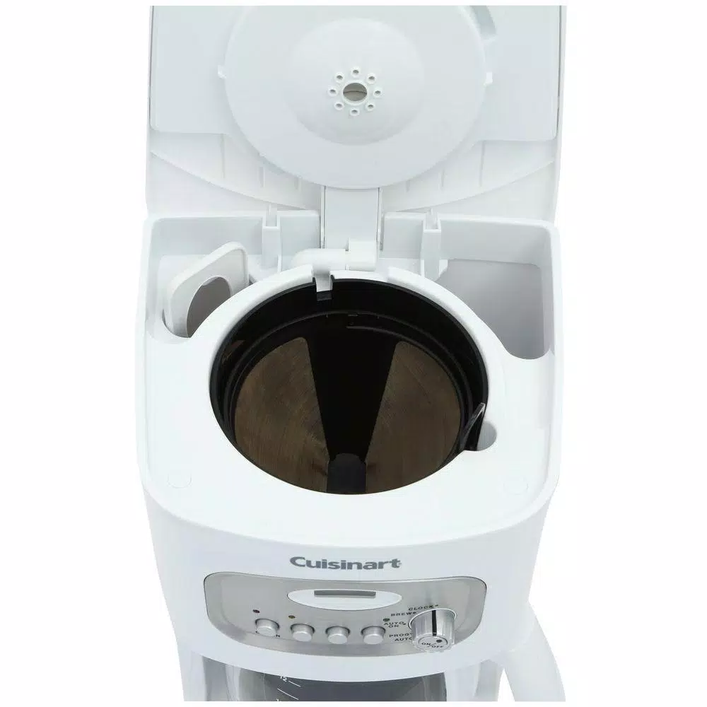 Cuisinart 12-Cup White Drip Coffee Maker with Stainless Steel Accents and Programmable Timer