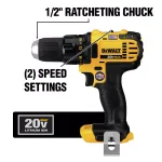 DEWALT 20V MAX Cordless Compact Drill Driver Kit with 3.0 Ah Li-Ion Battery thumbnail 4