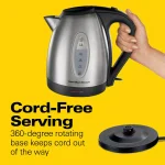 Hamilton Beach 1.7L Stainless Steel Electric Kettle, 7-Cup Rapid Boil thumbnail 3