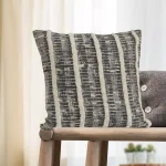 LR Resources Black and Gray Striped Hypoallergenic Throw Pillow, 18 x 18 in. thumbnail 5