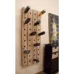 LITTON LANE Reclaimed Fir Wood Pegboard Wine Rack - 40 Bottle Capacity - Exposed Mahogany Finish thumbnail 7