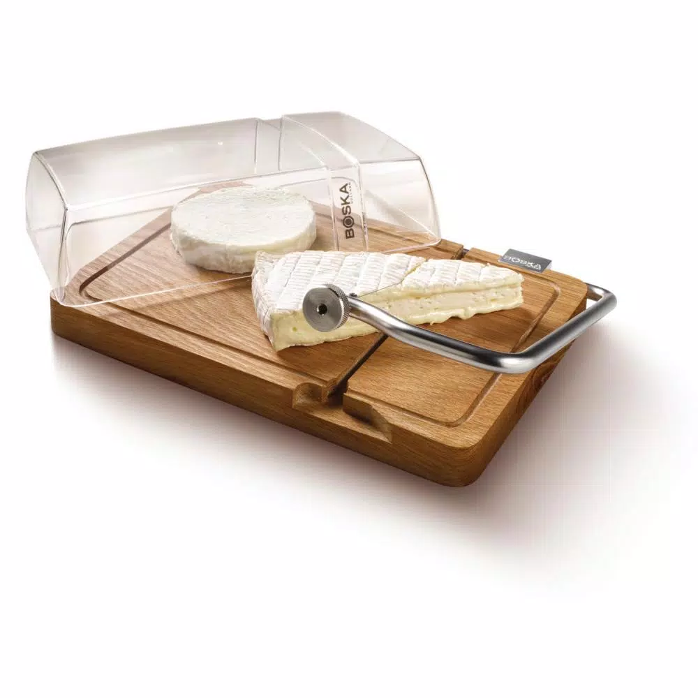 Boska Petit Paris Oak Cheese Board with Integrated Cutting Wire and Protective Dome
